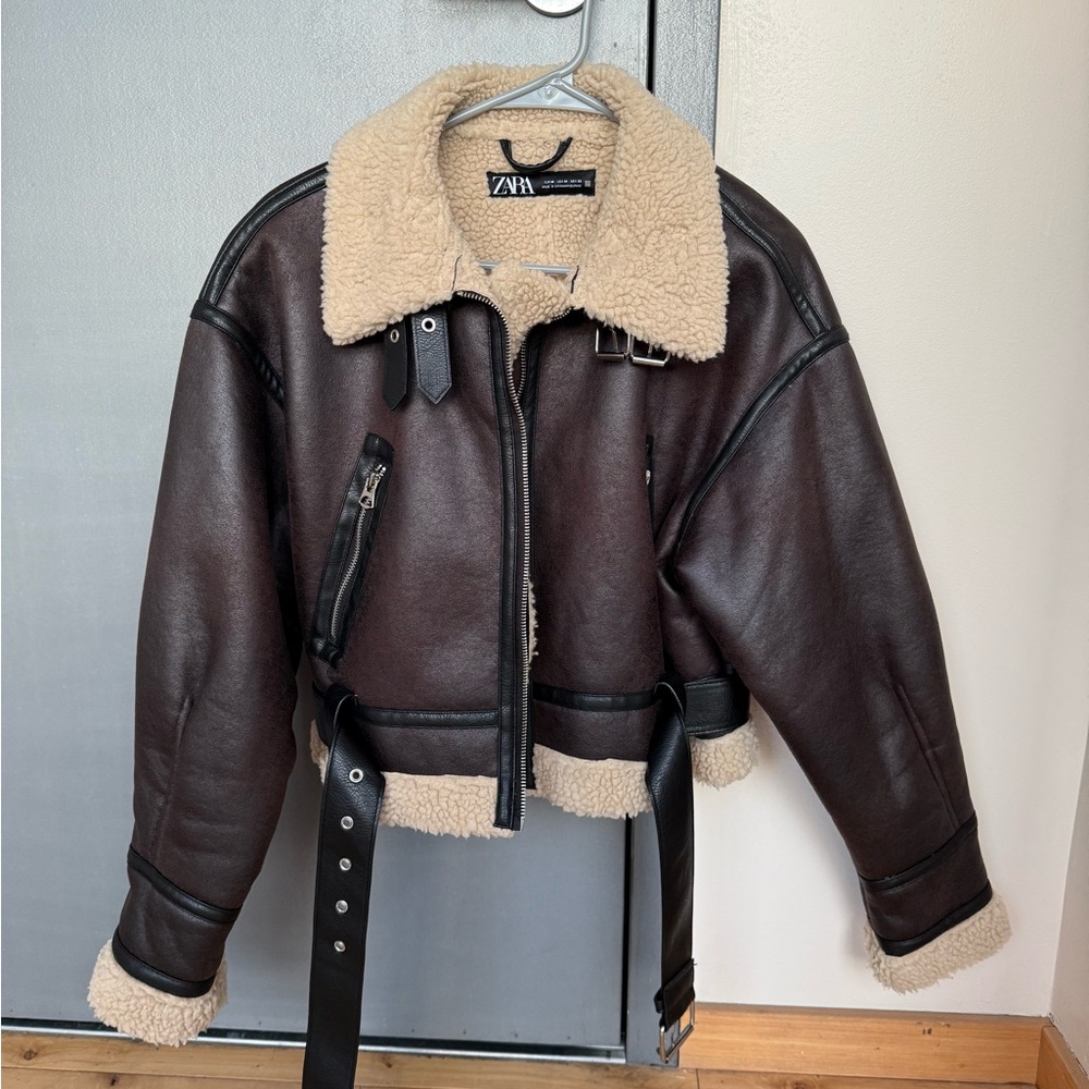 Zara Cream Shearling Jacket